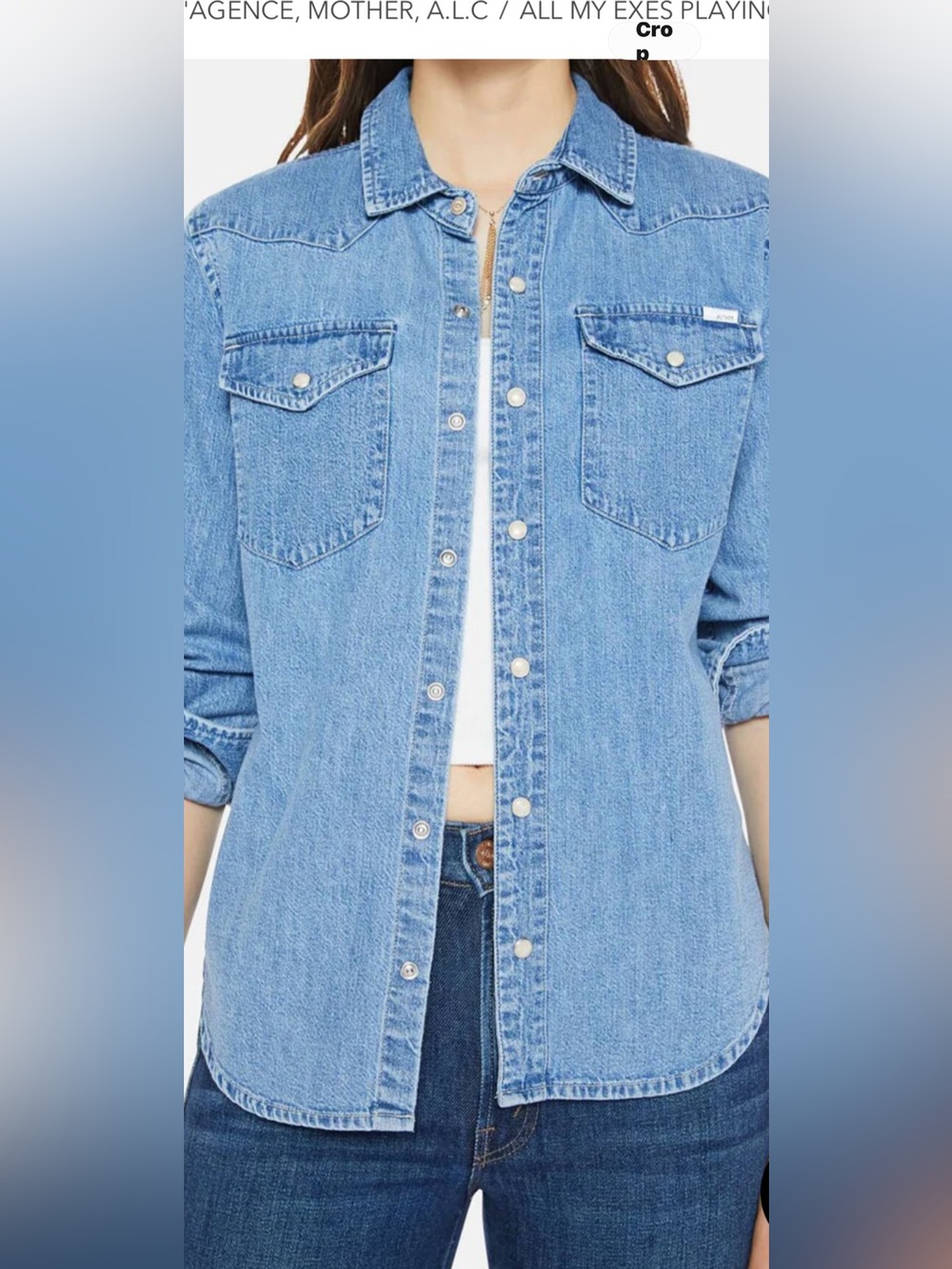 MOTHER Light Blue Denim Button-Down Shirt
